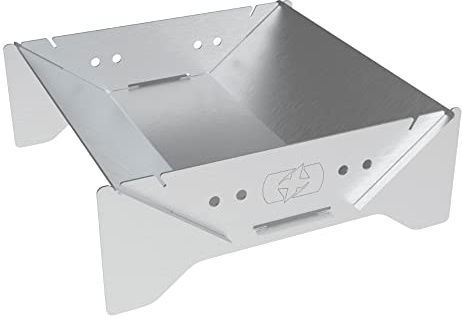 Oxford FirePit (inc case) Compact Flat-Pack Barbeque Grill, Stainless Steel. Packable Firepit/Camping Stove