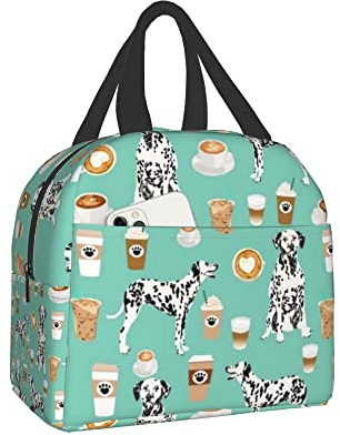 Linda bolsa de almuerzo aislada para perros dálmatas, bolsa de almuerzo a prueba de fugas para adultos, bolsa de almuerzo para mujeres y hombres, loncheras de trabajo y viajes