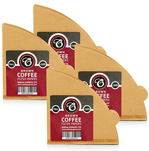 400 Size V01 Brown Coffee Filter Papers, Compatible with Size 01 by EDESIA ESPRESS