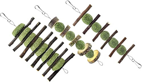 VARAKA 3pcs Lapin Jouet à mâcher Perroquet Jouets Jouets Jouets pour Hamsters perroquets Jouets mordants Animaux Jouets à mâcher Lapin Mordant Jouets Morsure brochettes Perroquet en Bois