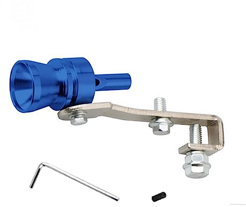 Qingriver Turbo-Sound-Pfeife, Aluminiumlegierung, Aluminium, Rückschlagventil, Auspuff Sound Booster Pfeife, Universal Turbo whistle, Blau, Größe M
