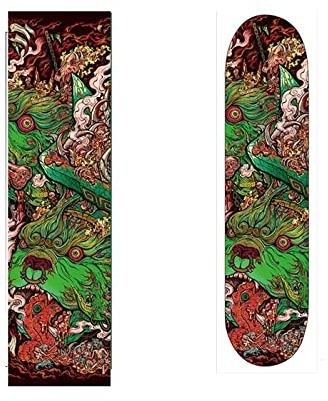 RESKIO Skateboard Klebeband 84 * 23cm(33.46X9.45inch) Skateboard Grip Tape Skateboard Aufkleber Bubble Free Waterproof Longboard Griptape Skateboard Grip Tape AB843 Skateboard Aufkleber