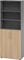 bümö Aktenregal & Schrank abschließbar, Büroschrank Regal Kombination Holz 80cm breit in Graphit/Eiche - abschließbarer Schrank für's Büro & Arbeitszimmer, Büro Möbel Ordnerschrank