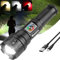 WholeFire LED Taschenlampe Aufladbar, Extrem Hell 100000 Lumen Taschenlampen Batteriebetrieben,IP65 Wasserdicht 10 Lichtmodi für Camping Wandern Notfälle (Mit 50000 mAh Akku)