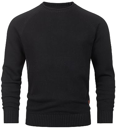 Indicode Herren INMassum Strickpullover Cardigan mit Rundhals-Ausschnitt | Klassischer Feinstrickpullover aus weicher Baumwolle, Strickpullover, Herrenpullover, Freizeitpullover, Pullover für Männer
