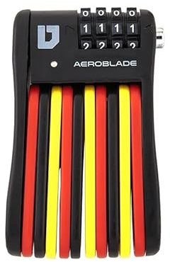 ULAC - Candado Articulado Plegable Aeroblade | Hojas Acero | Bolsita para Transporte | Bloqueo Seguro por Botón | Cerradura Combinación 4 Dígitos | Bicicleta, Bici Eléctrica, Moto, Patinete