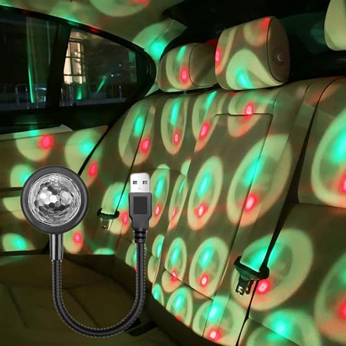 LEZED Sternenhimmel Auto,LED Auto Decke Starlight,360° Rotierende USB Nachtlicht,Mini USB Discokugel Light,Einstellbar Autodach Atmosphäre Sternenhimmel Lampe Tragbare für Party Abend Club Bar Auto