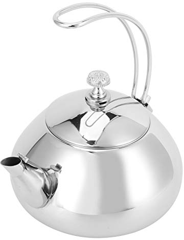Tetera de Acero Inoxidable 304, Cafetera, Recipiente para Hacer té, Exquisito Hervidor de Agua Fría con Pico Corto con Filtro (Plata 1.5L)