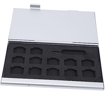 OSALADI Étui De Aluminium pour Cartes Mémoire Et Sim Boîte Organisatrice Anti-poussière Et Étanche Rangement Sécurisé pour Téléphones Et Appareils Électroniques