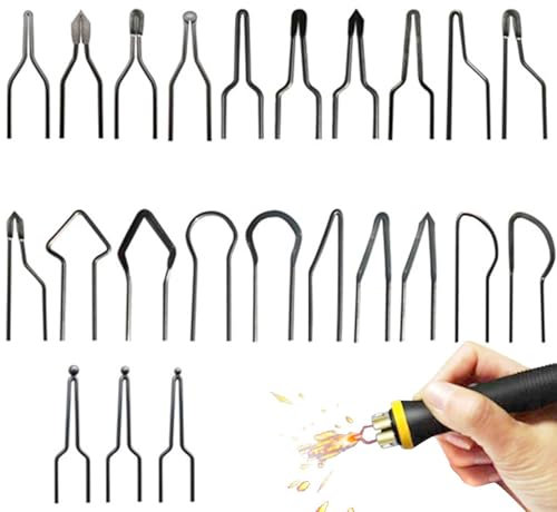 23 Stück Heizdraht Hohe Impedanz, Pyrographie Spitzen, Pyrographie-Drahtspitzen-Set, Legierung Brandmalerei Set, Brennspitzen, Tipps für Die Brandmalerei, für 30-50W Brandmalmaschine