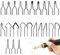 23 Stück Heizdraht Hohe Impedanz, Pyrographie Spitzen, Pyrographie-Drahtspitzen-Set, Legierung Brandmalerei Set, Brennspitzen, Tipps für Die Brandmalerei, für 30-50W Brandmalmaschine