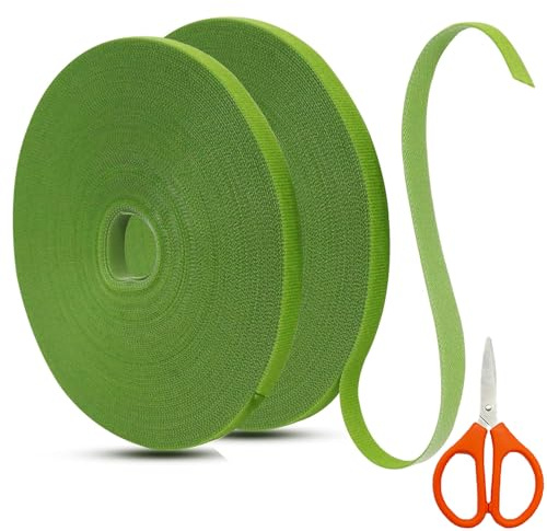 LXBCTOP Pflanzenbinder für Kletterpflanzen, 30 m, 10 mm, Gartenbinder für Kletterpflanzen, Nylon, selbstklebende Baumbänder, wiederverwendbares und verstellbares Pflanzenband für Gartenkabel, 2 Stück