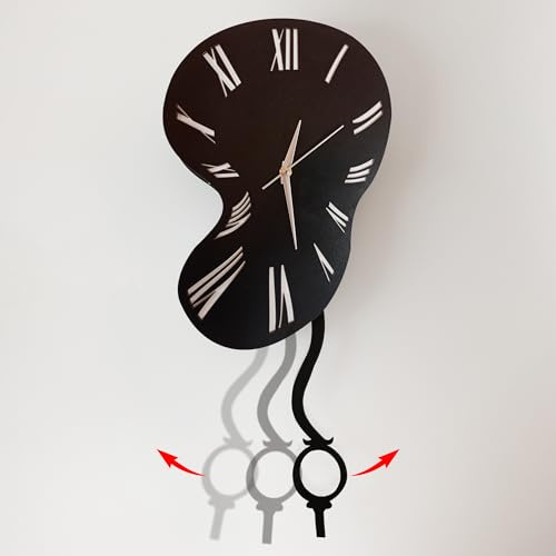 Trend Tick Salvador Dali Schmelzende Pendel Wanduhr Uhr Geschmolzene Uhr Schwingende Wanduhr für Wohnkultur, Dekorative Uhr für Wohnzimmer, Schlafzimmer, Büro