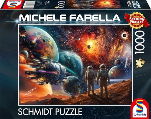 Schmidt Spiele 58536 Kosmische Farbenpracht, Reise ins Weltall, Michele Farella, 1000 Teile Puzzle