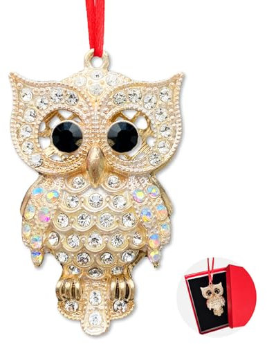 Ushinemi Owl Ornament for Christmas Tree, 2024 Hanging Ornament for Tree Decor, Sparkles Keepsake Gifts for Mom Grandma Women Girls Sisters - A