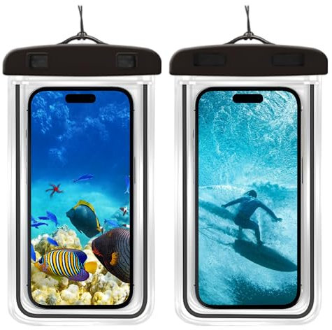 Waterproof Phone Pouch- 2 Pack Underwater Phone Cases with Lanyard- Touch Sensitive Waterproof Phone Case for Swimming- Transparent iPhone Waterproof Case Compatible with iPhones, Samsung and More