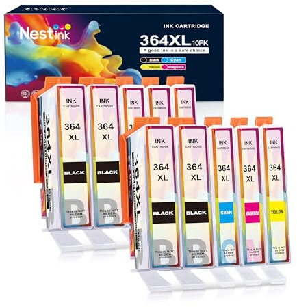 Nestink 364XL Druckerpatronen (4 Schwarz 2 Cyan 2 Magenta 2 Gelb) Kompatible HP364 XL HP 364 Druckerpatronen, Kompatibel für HP Photosmart 5520 5510 4622 Deskjet 3070A 3520 Officejet 4620(10er-Pack)