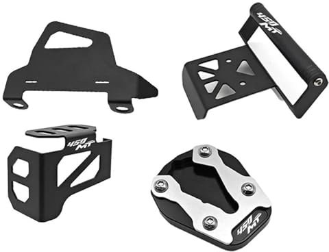 YFBH Soporte De Navegación GPS para Motocicleta para CFMOTO 450MT Protector De Depósito De Líquido De Freno Trasero Protector De Pinza De Freno Delantero Soporte De Navegación GPS(Negro)
