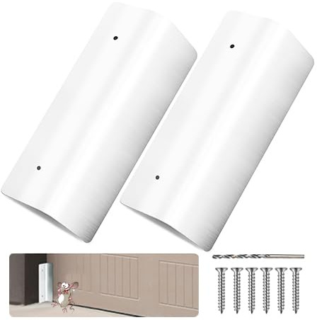 2 Pcs Garage Door Mouse Guard - Garage Door Seal Guards Rustproof Side Seal - ONE-TIME Install Blocks Rats/Snakes/Leaves/Moisture - Heavy Duty for Residential & Commercial Use