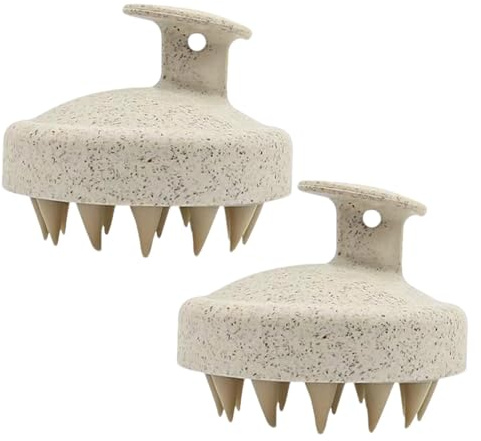 2 Pack Scalp Massager, Soft Silicone Shampoo Brush for Scalp Scrubbing & Exfoliating, Ergonomic Head Massage Brush for Hair Care, Shower & Deep Scalp Cleaning, Men & Women