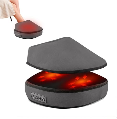 WRQIOO Electric Heated Foot Warmer, Dual-Function Shiatsu Foot Massager with Heat, Foot Massager Heat with Vibration, Electric Foot Warmer, Multi-Level Settings & Adjustable Intensity, for Man & Woman