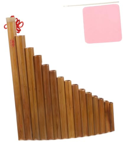 Bambus Reihenflöte 15 Zoll G Ton Braun, Weihnachten Event | Panflöten, Tragbares mit Zubehör, Schulmusikinstrument, Klare Melodiöse Töne, Langlebig Zufällige Farbe Zufälliger Stil