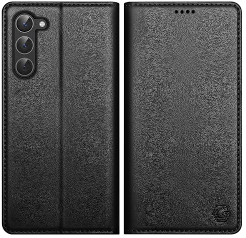 Kirnntca Handyhülle für Samsung Galaxy S23 5G Hülle, Kartenfach Premium PU Leder Klapphülle Schutzhülle, Standfunktion Tasche Flip Case für Samsung Galaxy S23 5G - Schwarz