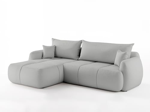 FurniDe24 Ecksofa Quel mit Schlaffunktion und Bettkasten, Wohnlandschaft mit Stauraum, Schlafsofa mit Wellenfederung & T28 Schaum, Polsterecke für Wohnzimmer (Quelle 83, Ottomane:: Links)