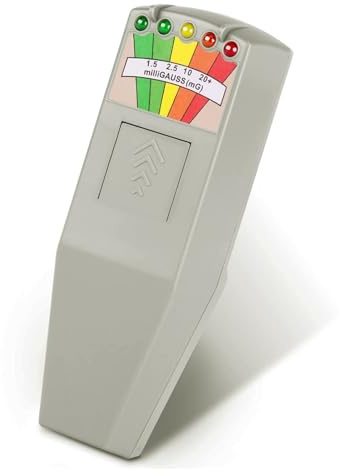 Elektromagnetisches Feld EMF Gauss Meter Ghost Hunting Detector Tragbarer Magnetfelddetektor 5 LED Hohe Genauigkeit(With Battery-01)