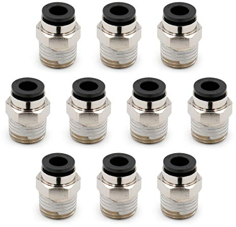 Heschen Schnellverschraubungen PC6-02 6mm Push In Gelenkgewinde Male 1/4 Pneumatikverbinder Quick Fittings 10 Stck