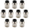 Heschen Raccords Rapides PC6-02 6mm Push In Joint Thread Mâle 1/4 Connecteur Pneumatique Raccords Rapides 10 Pcs