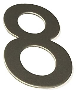 Brushed Stainless Steel House Numbers Stick on 3M Adhesive 10cm Tall - 1 to 9999#(None)~(None)~8