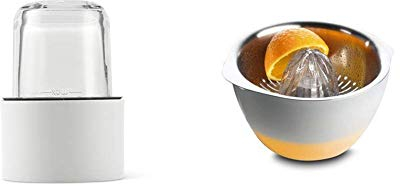 Kenwood AWTAT320B01 - mini hachoir/moulin + 4 Mini Cuves en Verre Couvercle pour robot Chef -Major + AT312 Chef Major Presse Agrumes pour robot Major