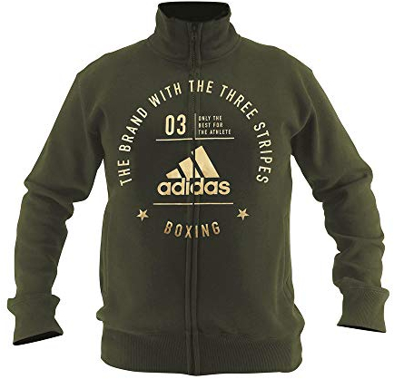 adidas Unisex Fællesskabslinje Zipper, Grün/Gold, L EU