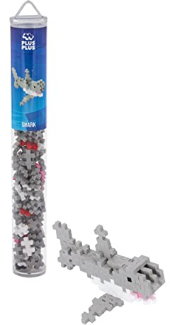 Plus-Plus Kreativ-Bausteine Tube, Hai, Geniales Konstruktionsspielzeug, 100 Teile, Verschieden, 300.4240, 20 mm x 12 mm