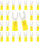 CEEYSEE 50Pcs of Yellow #8 Insulated Fork Crimp Connector Quick Splice Wire Terminals Wire Connectors（PFY)