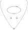 JewelryWe Armband Halskette Ohrringe 4er Set: Silber Edelstahl Schloss Sperren Schmuckset von Armkette, Ohrstecker und Kette mit Anhänger Mode Schlicht Schmuck Geschenk für Damen Mädchen