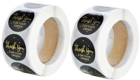 LifeMonde Danke für Ihren Einkauf Aufkleber, 1000er Thank you for you order Selbstklebend Geschenkaufkleber Etiketten für Verpackung Gastgeschenk, Fest Versiegelung DIY Dekoration Geschenktüten