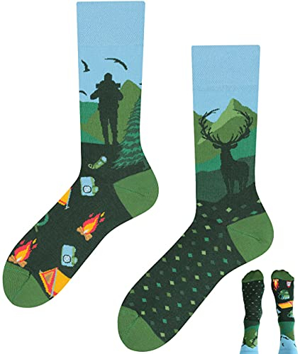 TODO Colours Lustige Socken mit Motiv - Mehrfarbige, Bunte, Verrückte für Herren und Damen (43-46, Berge Motiv Socken)