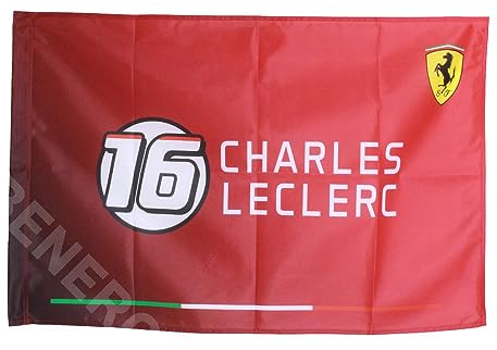 Scuderia Ferrari - Merchandise ufficiale Formula 1 - Bandiera Charles Leclerc, rosso, taglia unica