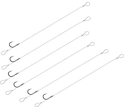 6 Method Feeder Haken Fluorcarbon Vorfach mit Haar Gr. 8 | 8 cm