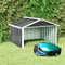 Rasenmäher Garage mit Satteldach Dach, Carport Überdachung für Mähroboter Rasenroboter Automower, Garten Metall Witterungsbeständig Mährobotergarage 92x97x63 cm, Stahl