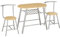HOMCOM Set da Pranzo Salvaspazio da 3 Pezzi con Tavolo da Bar Ovale con Ripiano e 2 Sedie in MDF e Acciaio, Color Legno e Argento