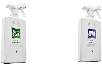 Autoglym Interior Shampoo, 500ml - Car Interior Shampoo That Cleans and Freshens Carpets, Fabrics, Upholstery and Plastics & Fast Glass, 500ml - Car Window Cleaner for Windscreen, Windshield