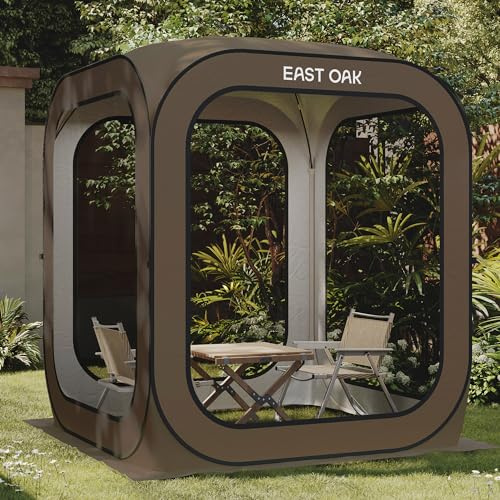 East Oak Screen House Zelt Pop-Up, tragbares Raumüberdachung, sofortiges Bildschirmzelt 1,7 x 1,7 m, Cream Beige VL