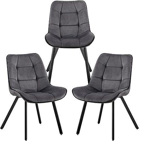 TRISENS Samtstühle Stoffstühle Polsterstuhl Esszimmerstühle Küchenstühle aus Samt Metallbeine