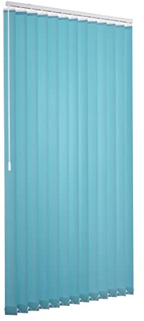 Ventanara® Lamellenvorhang durchgehende Schiene Komplettset Vertikaljalousie 89mm inkl. Montagematerial (Türkis (tageslicht), 250 x 180 cm)