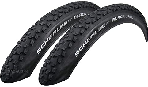 2X Schwalbe Black Jack 47-203 Drahtreifen K-Guard 12x1.90 Fahrradreifen Mantel