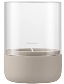 blomus Windlicht -Calma- | Kerzenhalter aus hochwertigem Beton und Glas | Farbe Fungi | Größe S | 10L x 10B x 14H cm | Indoor | exkl. Kerze