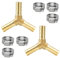 nutmanel Messing Y-Stück Schlauchverbinder 8mm 3-Wege-Schlauchverbinder mit 6 Stück Schlauchklemmen